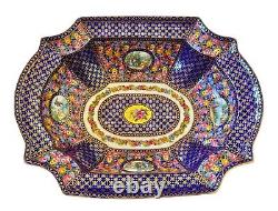 FRENCH LIMOGES Antique Victorian Hand Painted Pedestal Punch Fruit Large Bowl