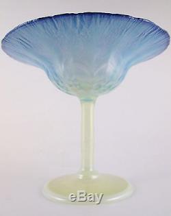 Fantastic LCT TIFFANY Favrile Pastel Blue Violet Compote Dish Opalescent Signed