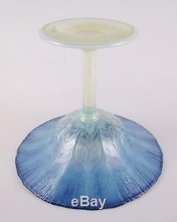 Fantastic LCT TIFFANY Favrile Pastel Blue Violet Compote Dish Opalescent Signed