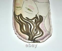 Faye Nakamura Signed Studio Art Ceramic Pottery Bowl 21 Asian Female Portrait