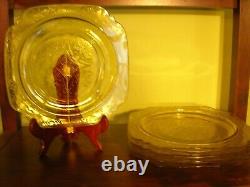 Federal Depression Glass Madrid 9inch square plates