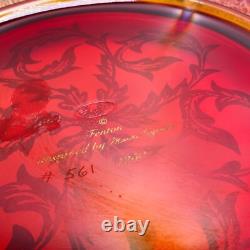 Fenton 1993 Connoisseur Collection Ruby Stretch Rolled Rim Bowl VERY RARE
