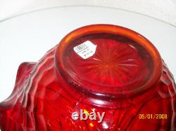 Fenton 2007 Butterfly & Tulip Red Carnival Bowl # 4386 RC