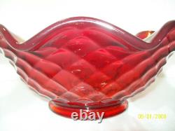 Fenton 2007 Butterfly & Tulip Red Carnival Bowl # 4386 RC