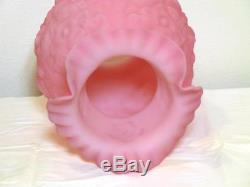 Fenton 24 Tall Poppy Rose Satin Glass Gone With the Wind Lamp, 1977