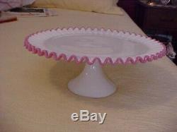 Fenton Apple Blossom Crest Pedestal Cake Stand RARE