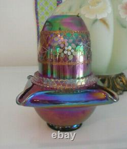 Fenton Art Glass 1995 Plum Carnival 3 Pc Fairy Light Htf