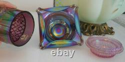 Fenton Art Glass 1995 Plum Carnival 3 Pc Fairy Light Htf