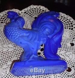 Fenton Art Glass 2004 Chantcileer Rooster Periwinkle Blue Only 18 Made
