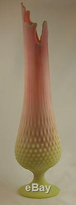 Fenton Art Glass OOAK Burmese Satin Hobnail Large Sample Vase