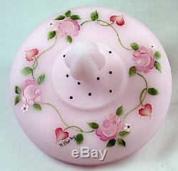 Fenton Art Glass OOAK Crown Tuscan Glass Chessie Cat Candy Box Plus Wood Chill