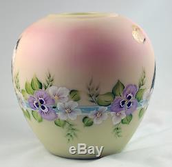 Fenton Art Glass OOAK Handpainted Burmese Kittens and Butterflies Glass Vase