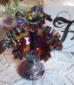 Fenton Art Glass Single Horn Epergne. Carnival Glass