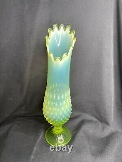 Fenton Art Glass Topaz Opalescent Hobnail Swung Vase