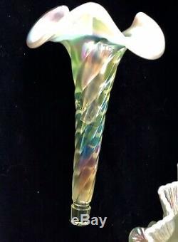 Fenton Art Glass Topaz Opalescent Ltd Ed Single Epergne Horn
