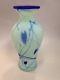 Fenton Art Glass willow green and cobalt 8 Hanging Hearts vase by Dave Fetty