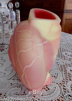 Fenton Burmese Glass Nautilus Vase 2006