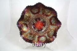 Fenton Carnival Glass Dragon & Lotus Ruby Red