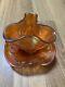 Fenton Carnival Glass Kittens 3 Lobed Dish With Kittens Under Plate