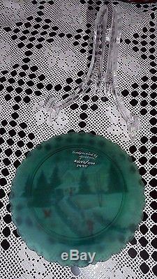 Fenton Christmas Star Collection Our Home Is Blessed 1995 8 Plate Green Satin