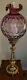 Fenton Coin Dot Mullberry Ruffled Top Brass Lamp