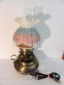 Fenton Colonial Hammered Brass Lamp Nature's Grace Deer #150 of 250