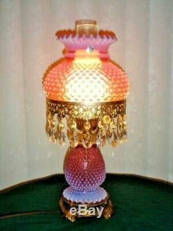 Fenton Cranberry Hobnail Opalescent Lamp Gwtw Student Style