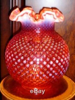 Fenton Cranberry Hobnail Opalescent Lamp Shade