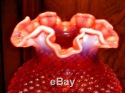 Fenton Cranberry Hobnail Opalescent Lamp Shade