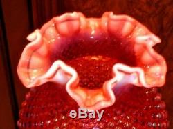 Fenton Cranberry Hobnail Opalescent Lamp Shade