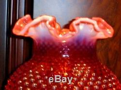 Fenton Cranberry Hobnail Opalescent Lamp Shade