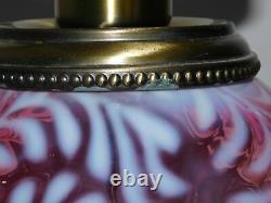 Fenton Cranberry Opalescent Daisy & Fern Gone With The Wind Lamp Gwtw
