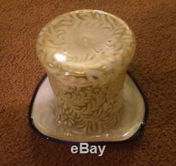 Fenton Daisy & Fern Top Hat Vase, Vaseline Color RARE