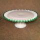 Fenton Emerald Green Crest Footed Cake Stand Plate Mid-Century Glass