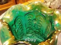 Fenton Emerald Green Poppy Show Vase