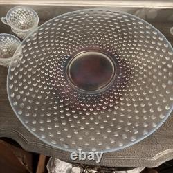 Fenton French Opalescent Hobnail 13 Pc Punch Set withBowl, Underplate & 11 Cups