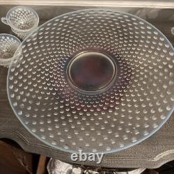 Fenton French Opalescent Hobnail 13 Pc Punch Set withBowl, Underplate & 11 Cups