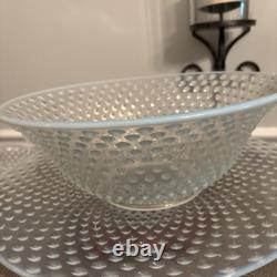 Fenton French Opalescent Hobnail 13 Pc Punch Set withBowl, Underplate & 11 Cups