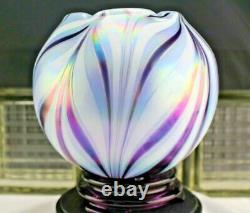 Fenton Glass 2010 Dave Fetty Lavender Haze Feather Vase Horizons Collection