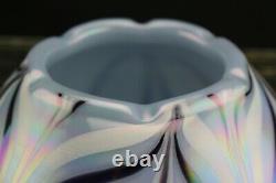 Fenton Glass 2010 Dave Fetty Lavender Haze Feather Vase Horizons Collection