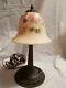 Fenton Glass Burmese Lamp 13\1\2'' Tall Pink Flowers