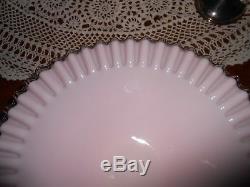 Fenton Glass Cake Stand Pink Color Fancy Edge