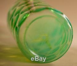 Fenton Glass Green Opalescent Dot Optic Water Set Pitcher Glasses 5 Pcs