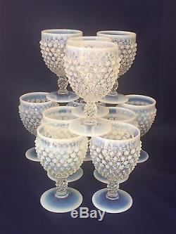 Fenton HOBNAIL French Opalescent Water Goblets Set of 11