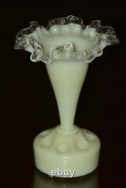 Fenton Ivory Silver Crest 6 Piece Epergne Set