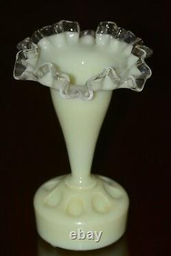 Fenton Ivory Silver Crest 6 Piece Epergne Set