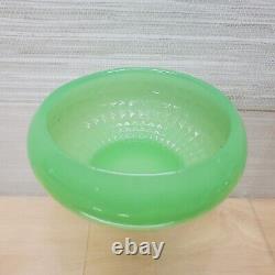 Fenton Jade Glass Powder Vanity Bowl 4 No. 53 Diamond Optic Waffle Design Rare