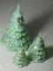 Fenton Jadeite Opalescent Set of 3 Christmas Trees Limited Series