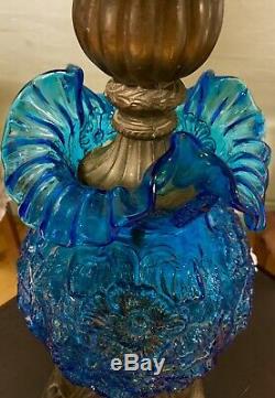 Fenton Lamp Cobalt Blue Color Excellent Condition. This Lamp Is So Beautiful