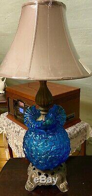 Fenton Lamp Cobalt Blue Color Excellent Condition. This Lamp Is So Beautiful